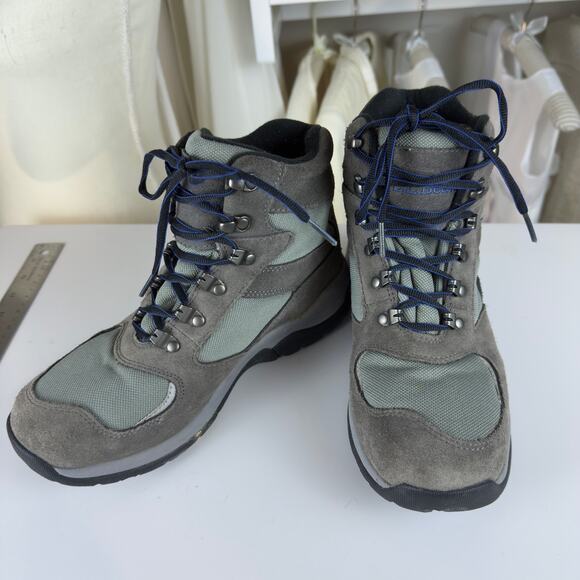 LL Bean Boots Womens 8M Primaloft Hiking Blue Gray hiking walking comfort S04113 - Picture 3 of 11